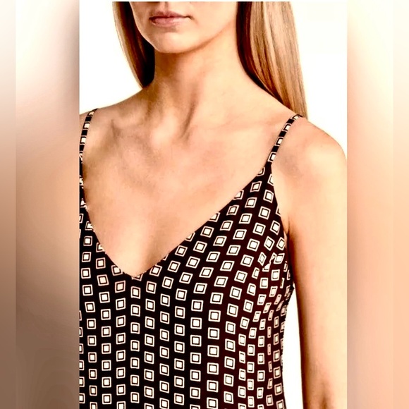 Reformation Marlowe Front Slit Mini Slip Dress Palladio Geometric Print ZB1 - Picture 5 of 8